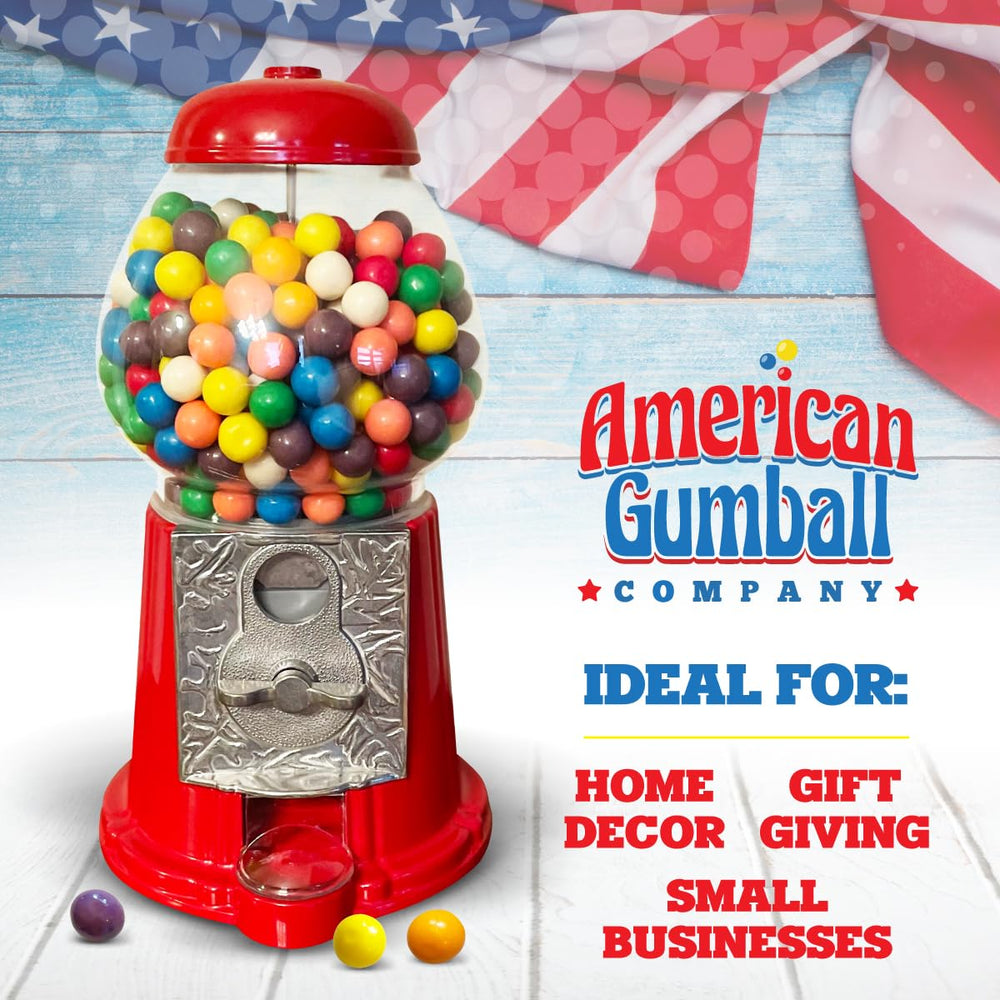 American Gumball Company gumball machine refill process shows simple access for snacks