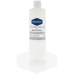 AmeriColor Bright White Soft Gel Paste bottle for vibrant royal icing coloring.
