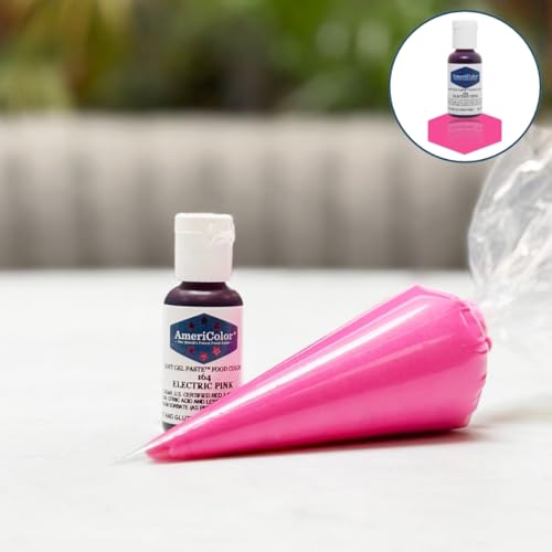AmeriColor Electric Pink bottle cap close-up for precise, drip-free color drops.