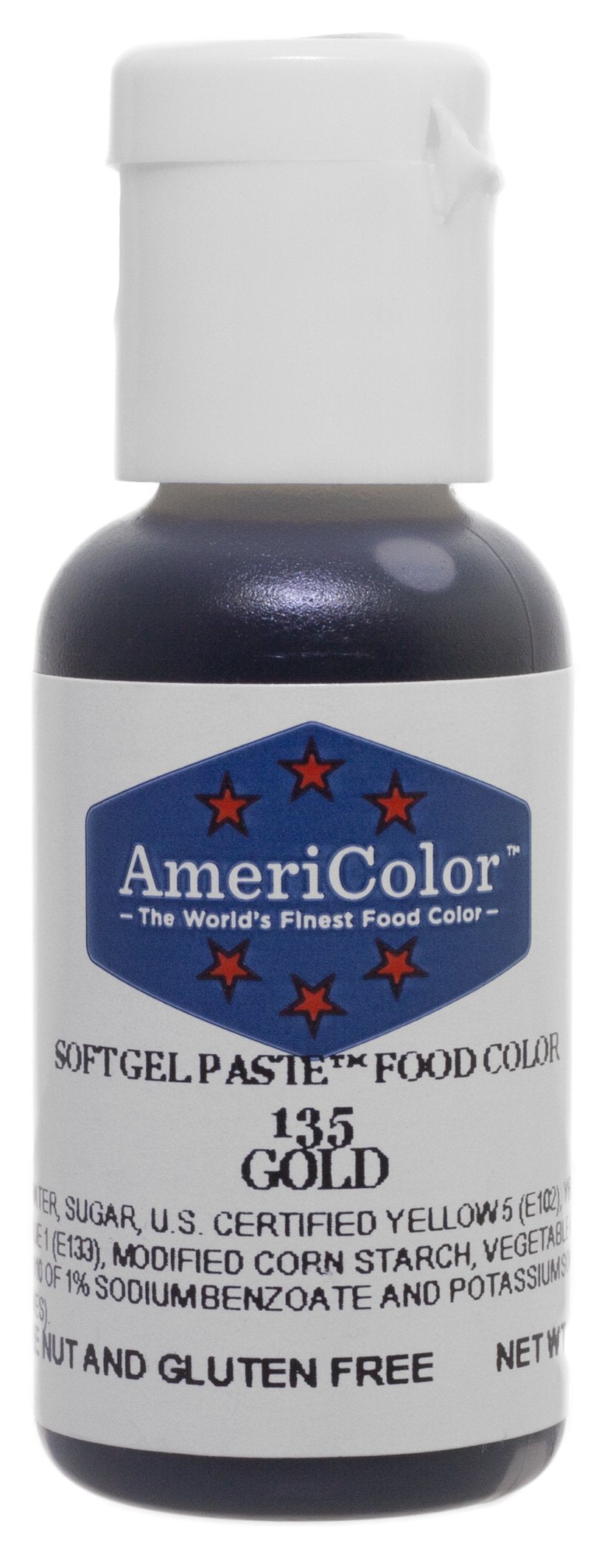 Gold soft gel paste coloring dough for uniform tint in bread or pastry