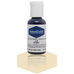 AmeriColor Ivory soft gel paste bottle delivers vibrant, controllable color for precise cake decorating.