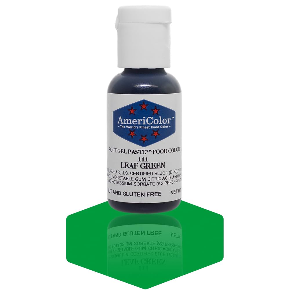 AmeriColor Leaf Green Soft Gel Paste Bottle Pour for precise color drops and consistency