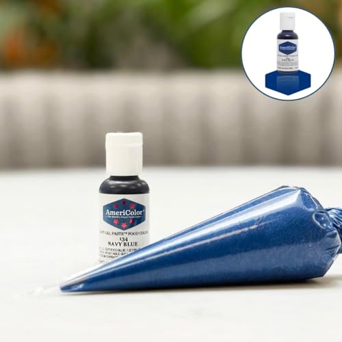 AmeriColor Navy Blue Soft Gel Paste icing tint for vibrant decoration.