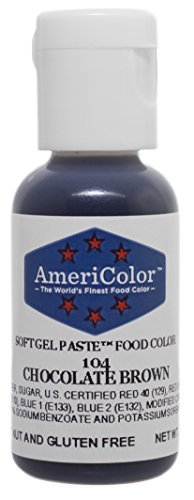 Decorated cake shows rich Americolor Chocolate Brown shade