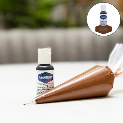 Americolor Soft Gel Paste Chocolate Brown dispenser for quick, uniform color