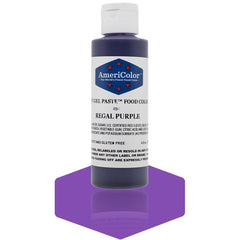 AmeriColor Soft Gel Paste Regal Purple bottle for even cake coloring