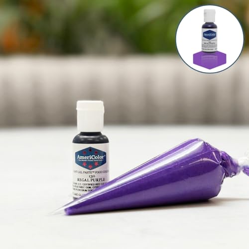 Americolor Regal Purple dispersion on spoon demonstrates quick, even color release.