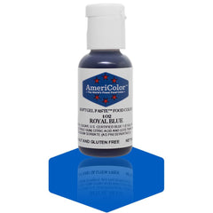 AmeriColor Royal Blue Soft Gel Paste bottle with flip-top cap for precise dispensing