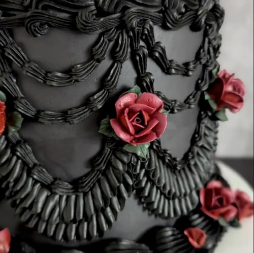 AmeriColor Super Black buttercream color provides bold, even shading