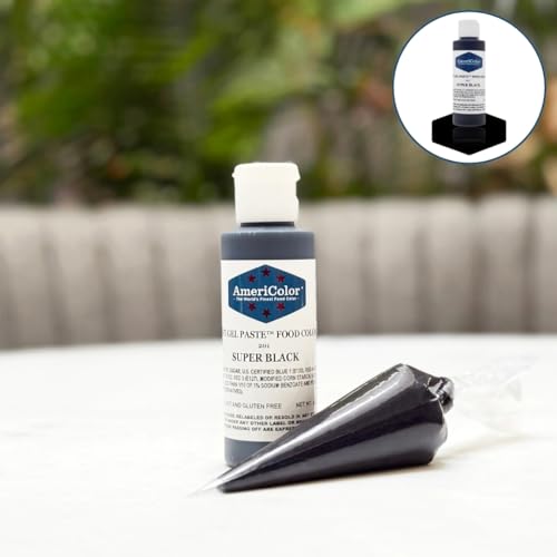 AmeriColor Super Black color for royal icing yields deep, vibrant results