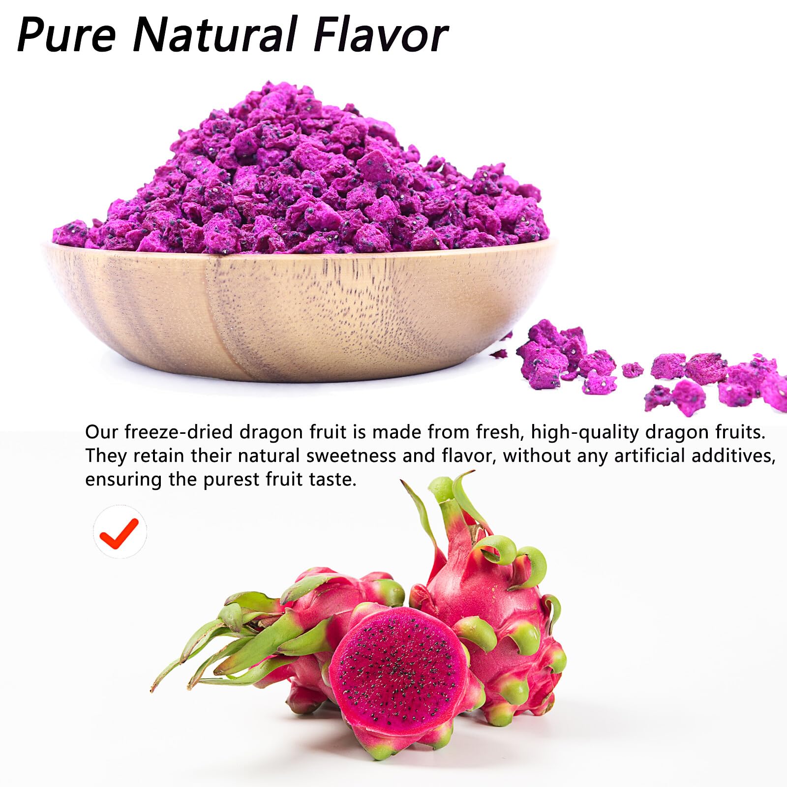 Amilutuo dragon fruit chunks folded into baked goods for fruity notes
