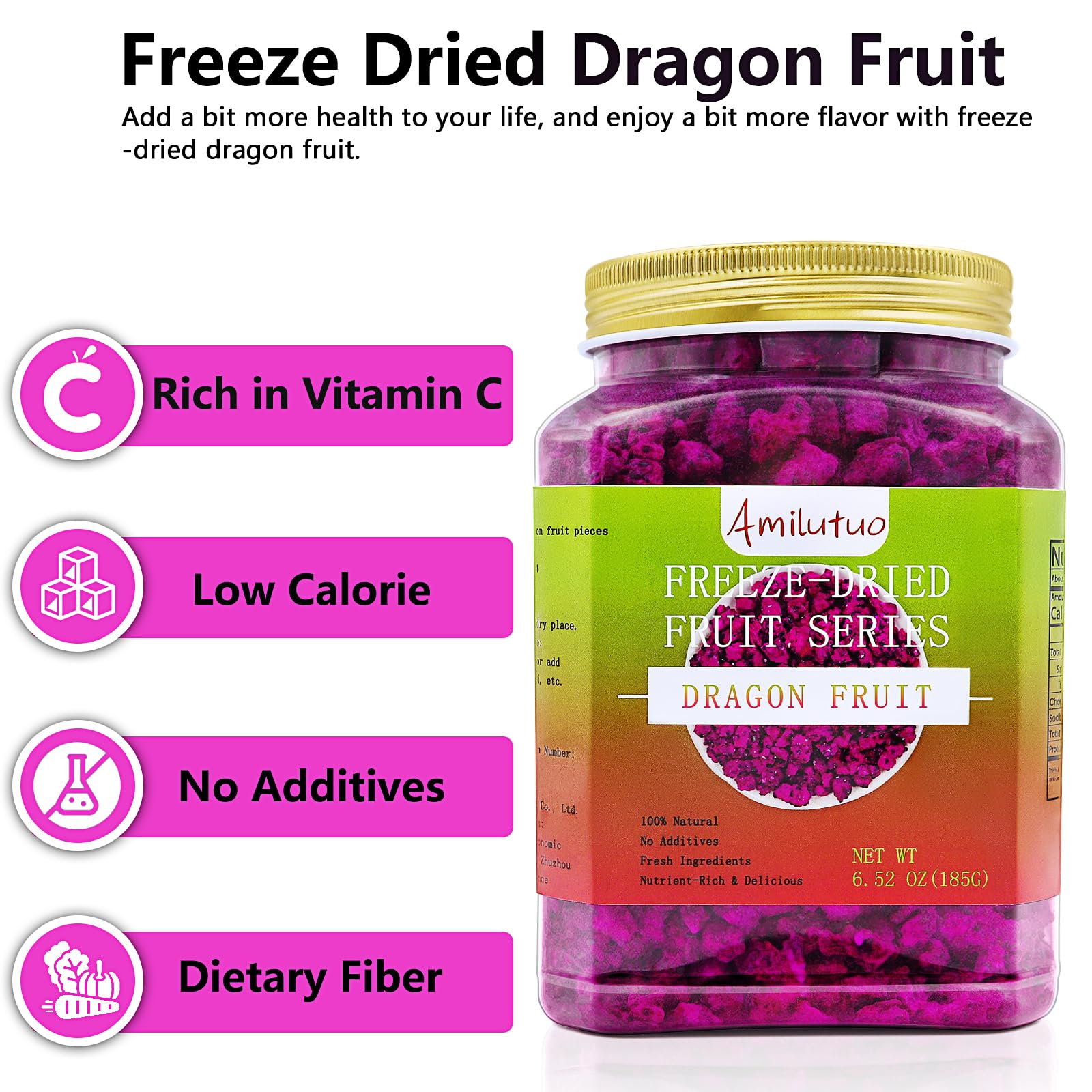 Amilutuo dragon fruit in yogurt for enhanced texture and color