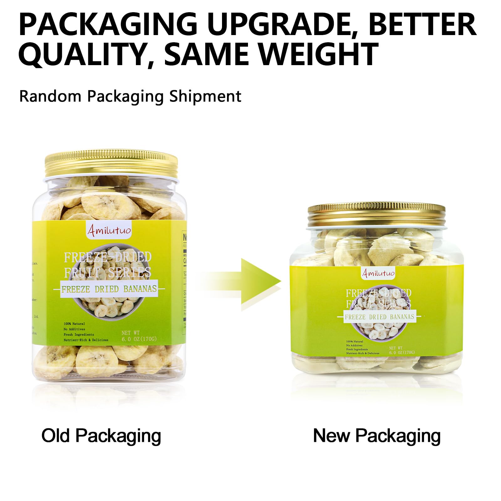 Amilutuo banana chips in jar packaging stay fresh and protected.
