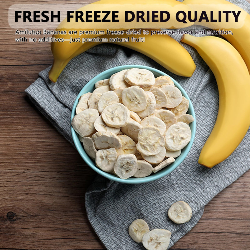 Amilutuo freeze-dried bananas served with yogurt for crunch.