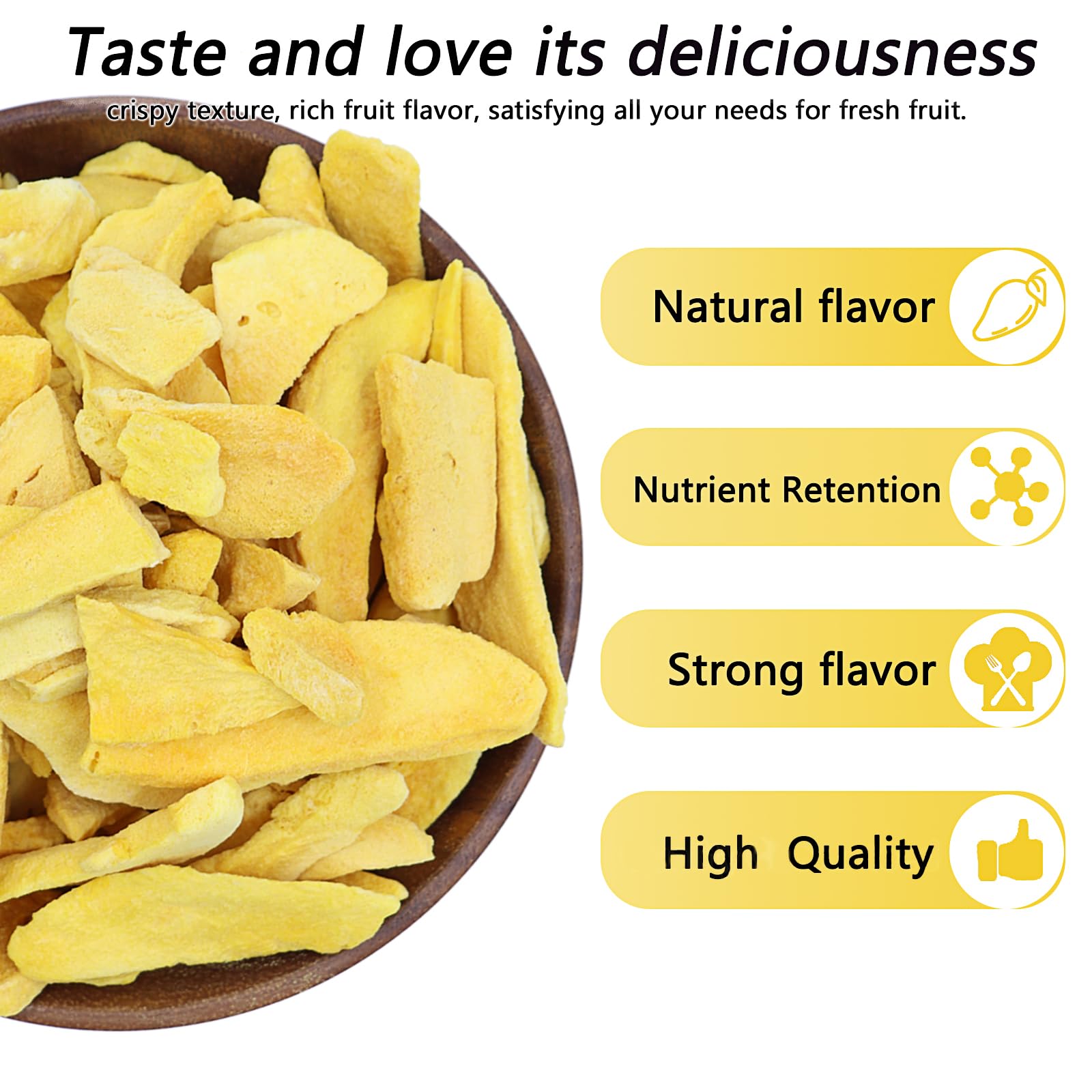 Amilutuo packaging highlights natural, no sugar added mango crisps.