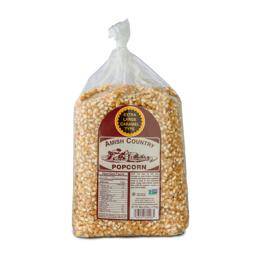 Amish Country Popcorn 6lb bag with extra-large kernels for caramel corn