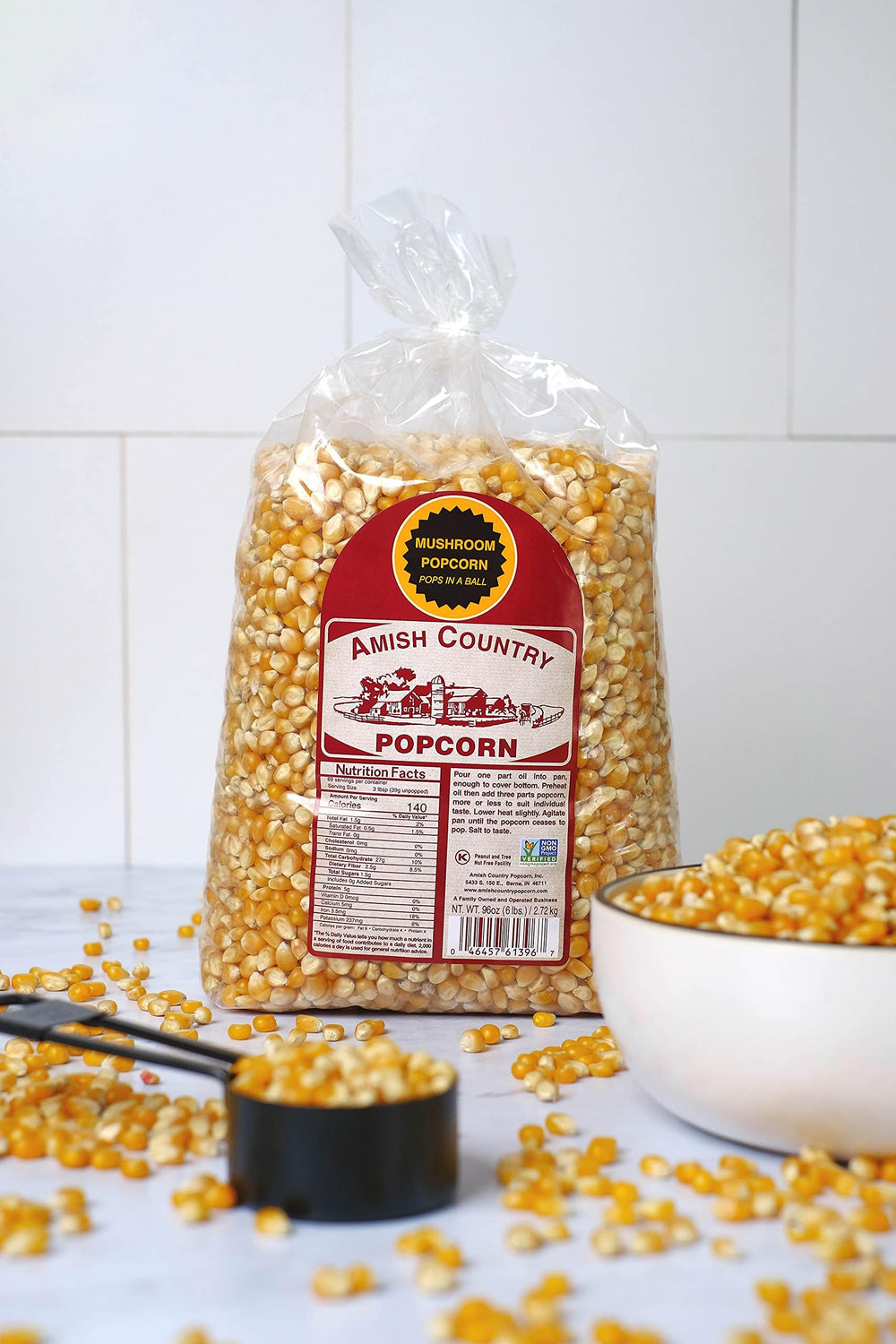 Amish Country Popcorn mushroom kernel closeup showing hearty kernels ready to pop