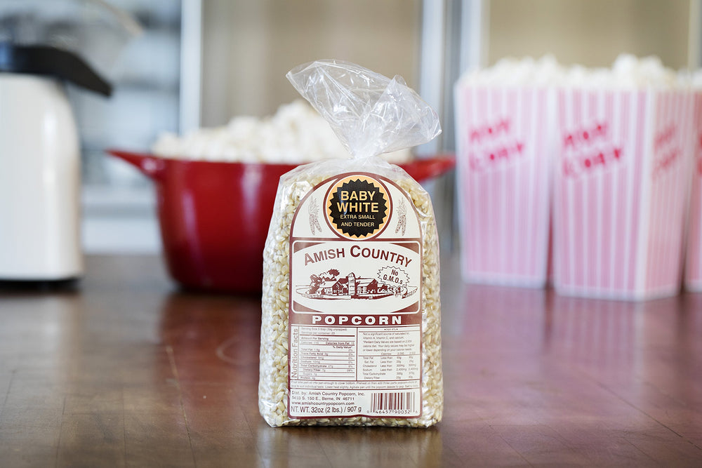 Amish Country Popcorn Baby White Extra Small hero shot – inviting aroma and crisp texture