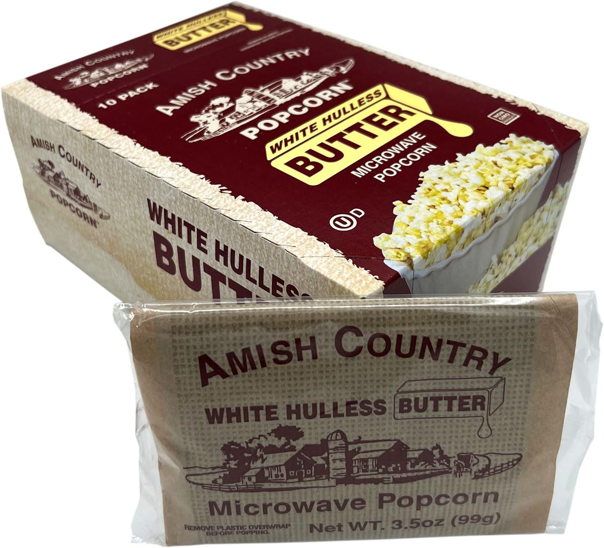 Amish Country Popcorn close-up kernels with fluffy texture for light bites.