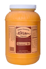 Amish Country Popcorn coconut oil 1gal packaging highlights premium sourcing for home popping