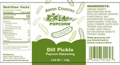 Closeup of Amish Country Popcorn Dill Pickle seasoning with vibrant herbs and spices
