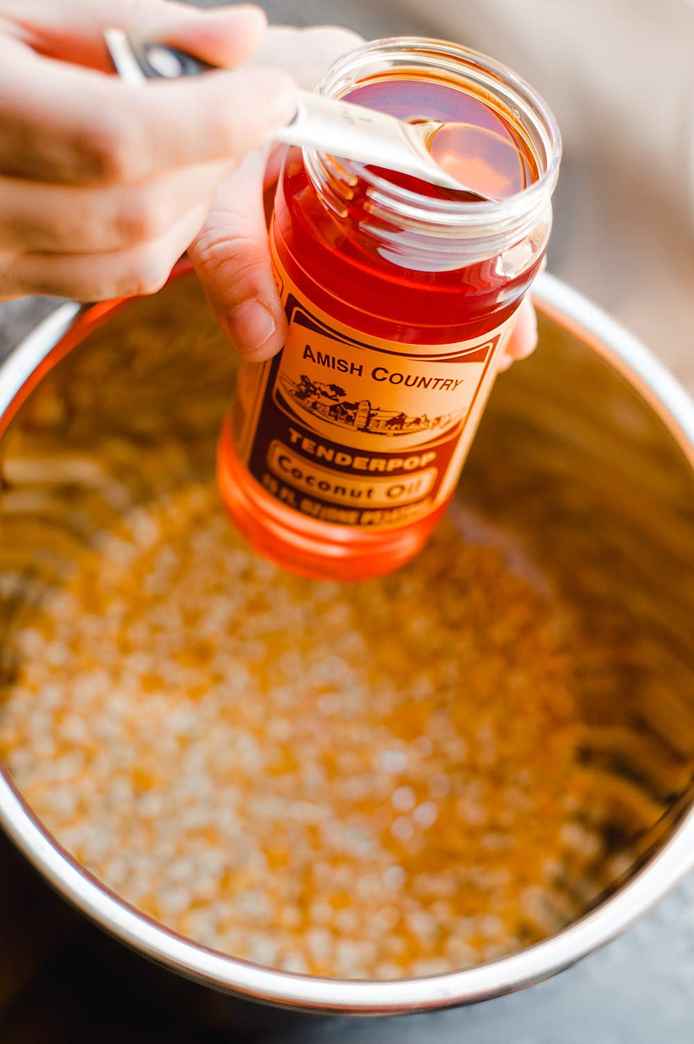 Amish Country Popcorn kitchen snack setup shows quick, easy popping.