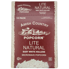 Amish Country Popcorn microwave bag ready to pop for a quick snack.