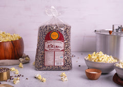 Amish Country Popcorn Midnight Blue label detail highlighting old-fashioned preparation.
