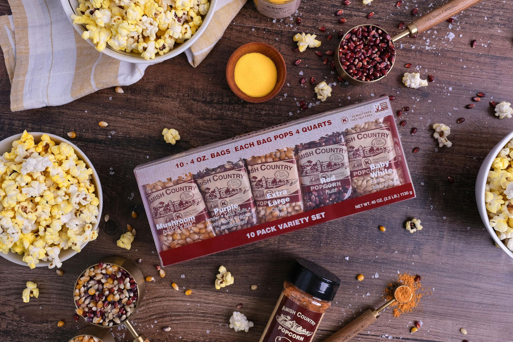 Amish Country Popcorn Mushroom kernels with chunky texture for toppings