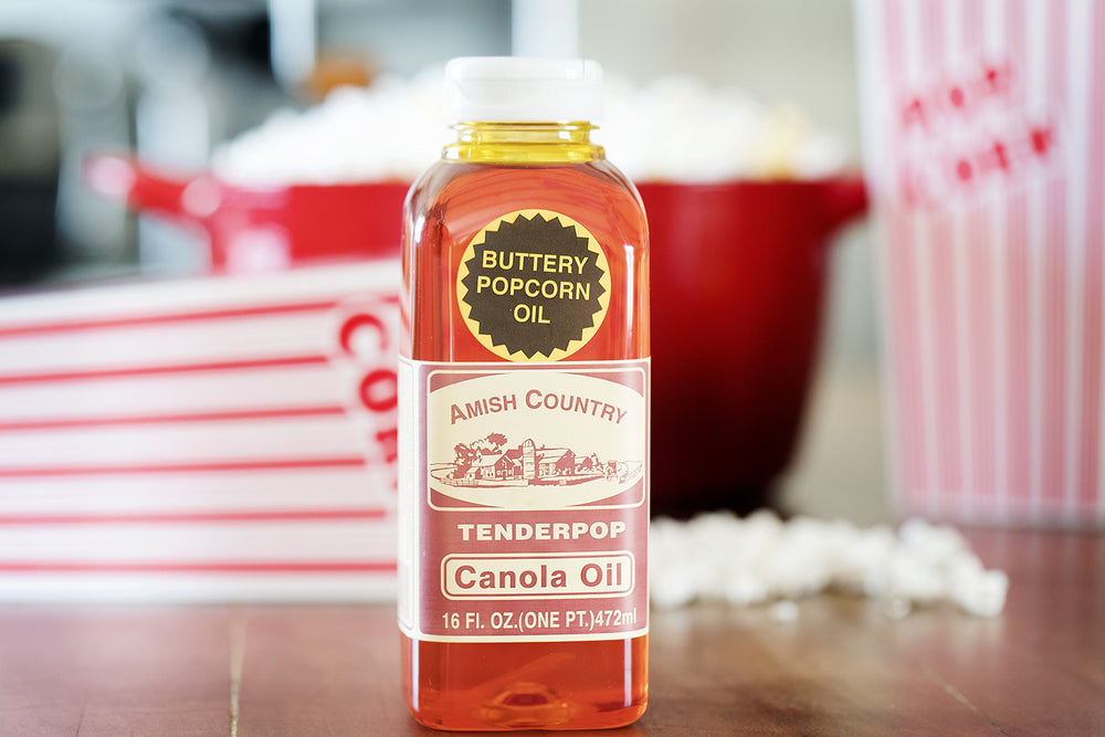 Amish Country Popcorn non-GMO gluten-free oil 16 oz supports mindful snacking.