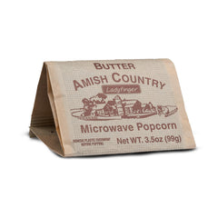 Amish Country Popcorn Non-GMO Gluten-Free label closeup