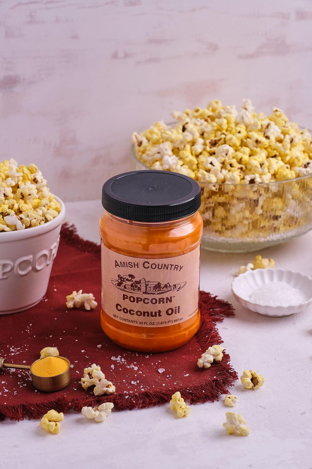 Amish Country Popcorn old-fashioned popcorn bag emphasizing traditional flavor.
