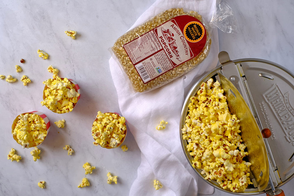 Amish Country Popcorn popped corn in bowl ready for snack time