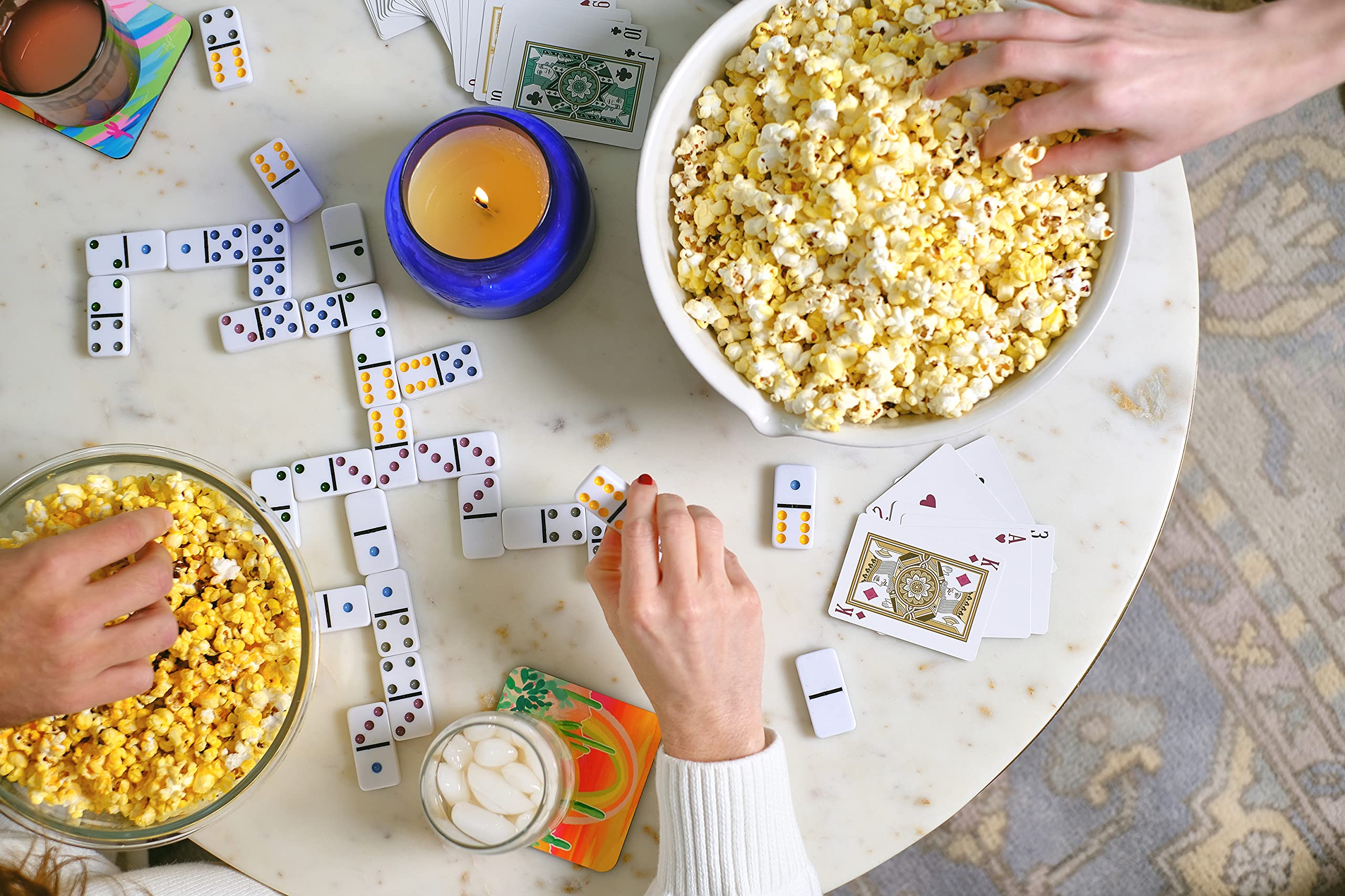 Amish Country Popcorn kernels on a pantry shelf, gluten-free and non-GMO.