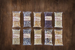 Amish Country Popcorn Red kernels ready for colorful bowls