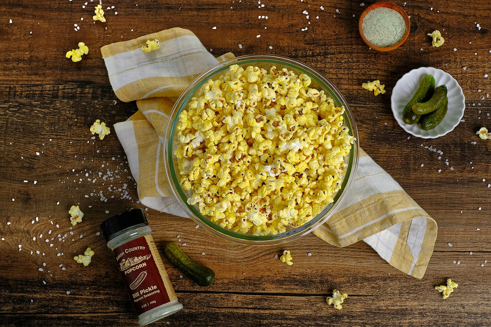Amish Country Popcorn stored in a resealable container stays fresh longer.
