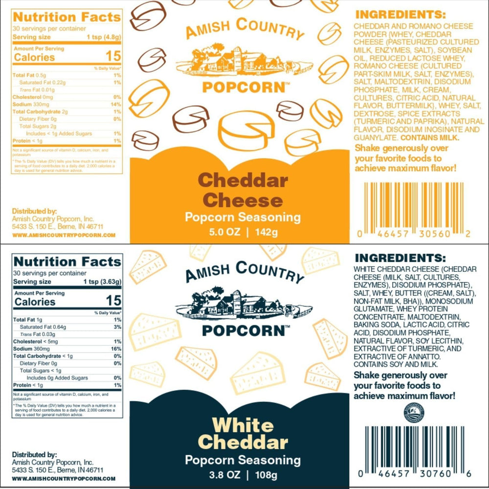 Family enjoys cheddar-flavored popcorn from Amish Country Popcorn seasoning pack.