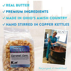 Amish Good small-batch popcorn for premium texture.