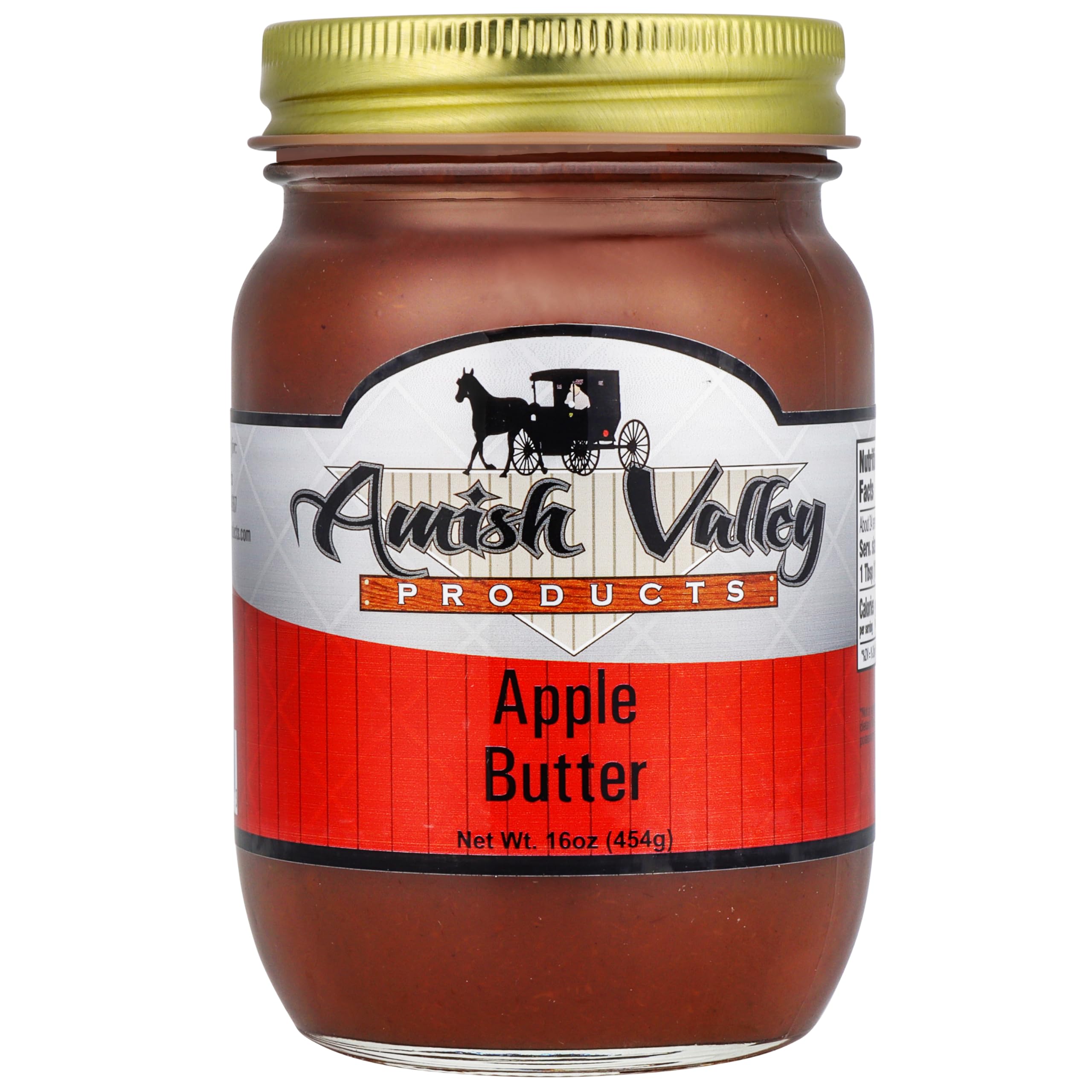 Amish Valley Apple Butter jar close-up, rich texture ideal for toast.