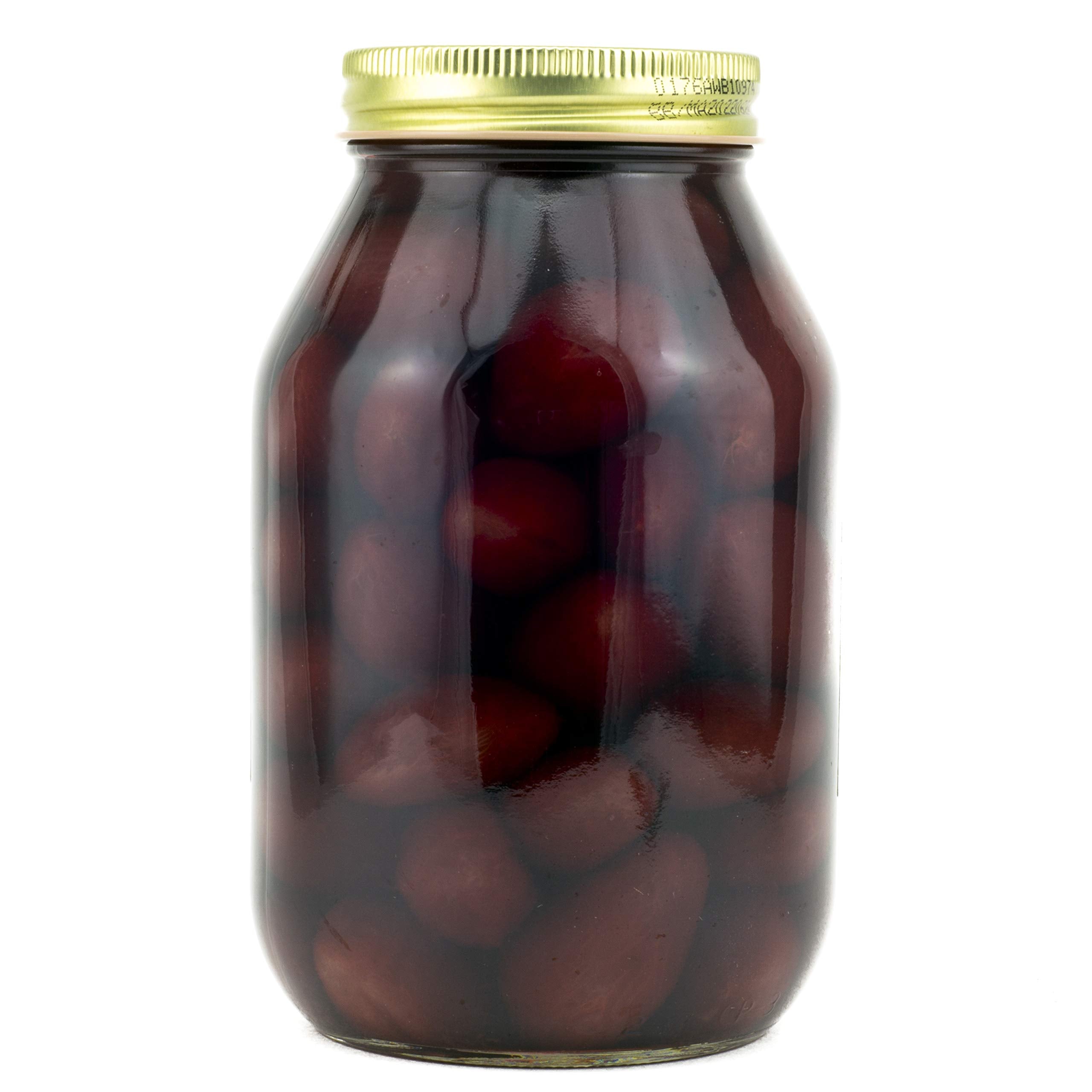 Amish Wedding pickled baby beets jar open showing vibrant beets
