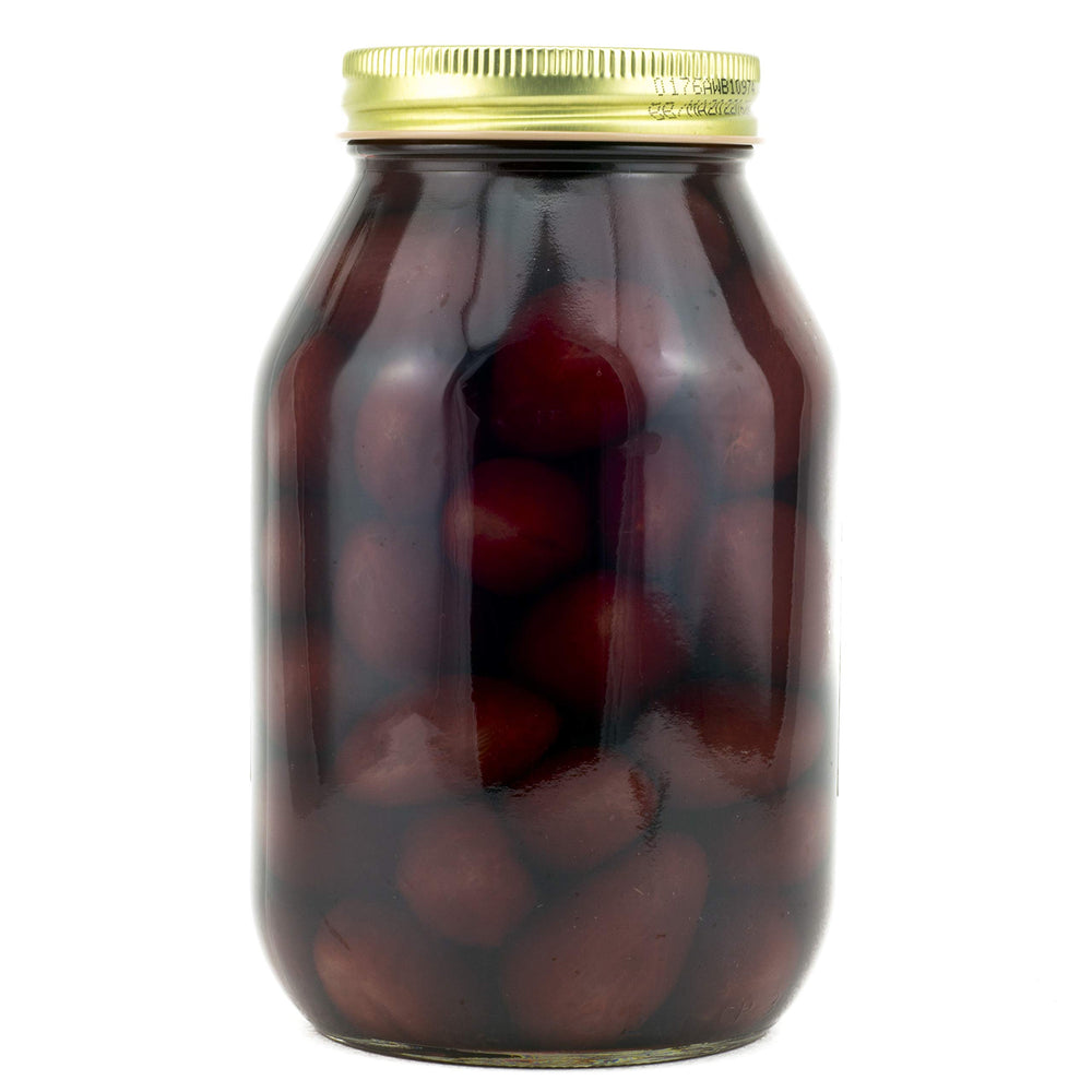 Amish Wedding pickled baby beets jar open showing vibrant beets