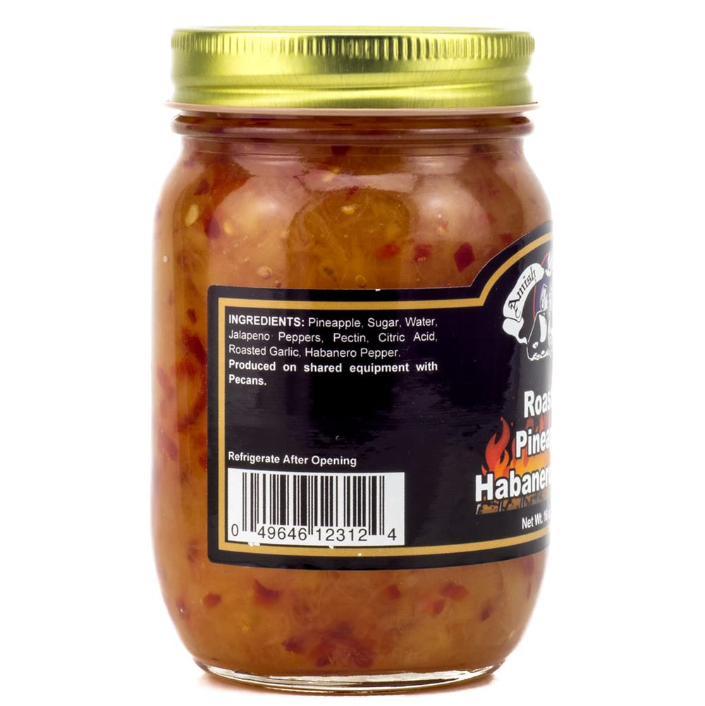Amish Wedding Roasted Pineapple Habanero Sauce two jars on counter for easy meals.