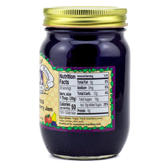Close-up of Amish Wedding seedless black raspberry jam showing vibrant berries.