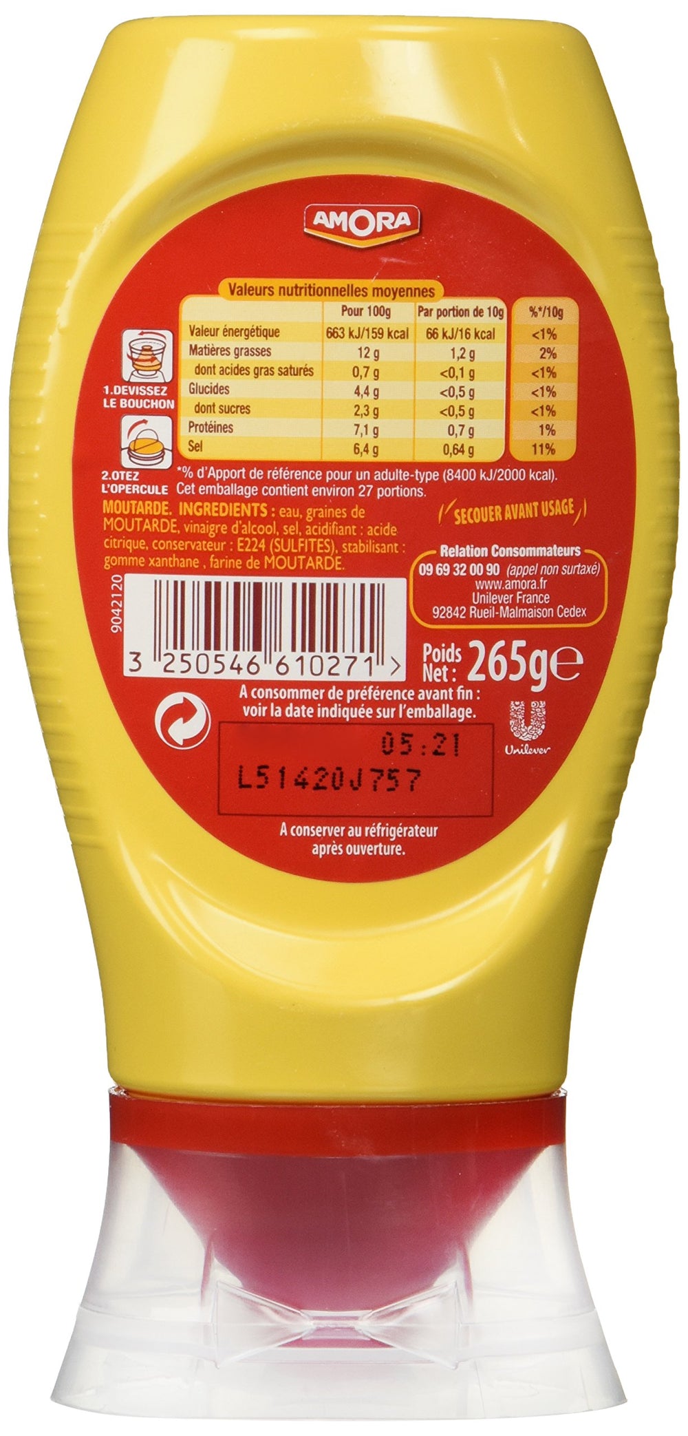 Amora Strong Dijon Mustard two-bottle pack on kitchen counter, ready for sauces and dips.