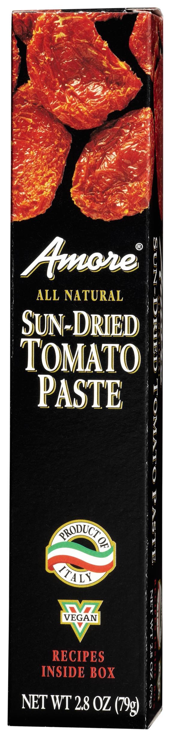 Amore sun-dried tomato paste jar on kitchen counter, ready to flavor sauces.