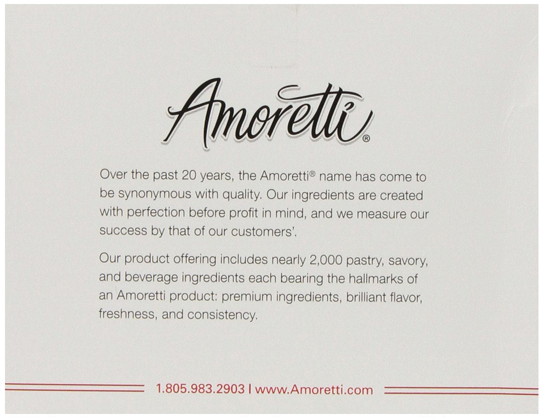 Amoretti Premium Martini Mix Minis label close-up highlighting natural fruit flavors.