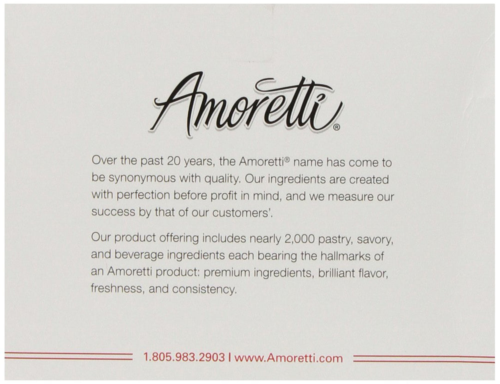 Amoretti Premium Martini Mix Minis label close-up highlighting natural fruit flavors.