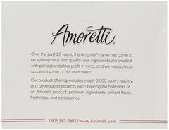 Amoretti Premium Martini Mix Minis label close-up highlighting natural fruit flavors.