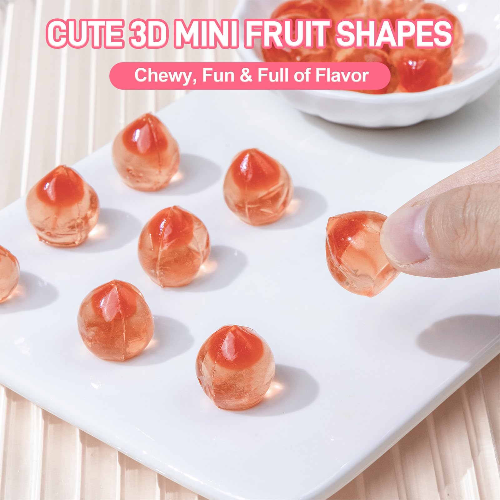 Vibrant pink gummies perfect for decorative dessert tables and gifts.