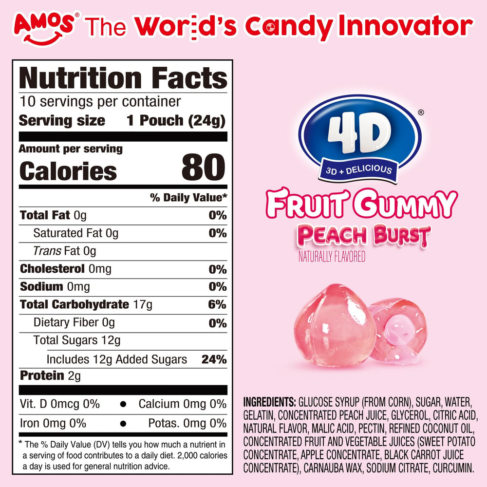 Gluten-free AMOS gummies with juicy center for a kid-friendly spring treat.